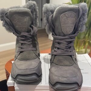 Pajar Charcoal Fur-Trimmed Winter Boots